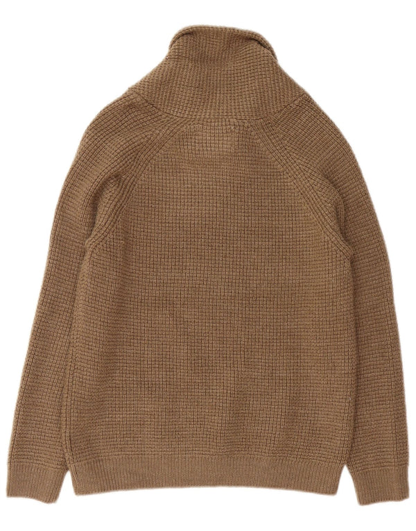 Zara Boys Shawl Neck Jumper Sweater 11-12 År Brun Akryl