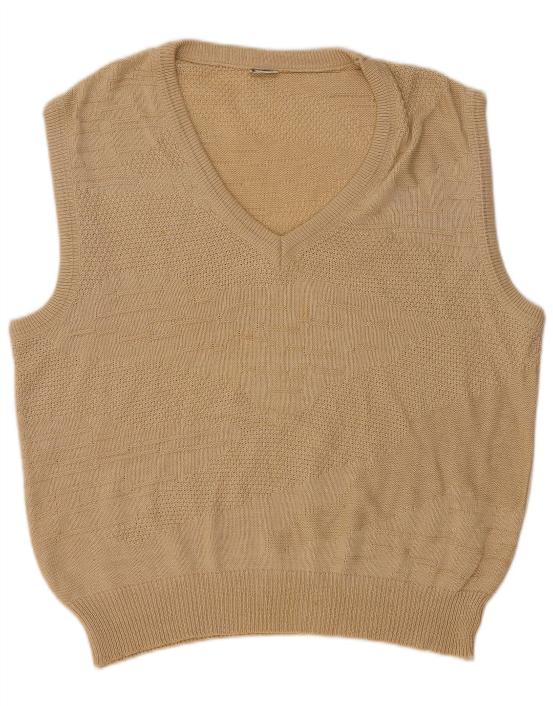 Vintage Herrevest Tank Top IT 50 Medium Beige Bomuld
