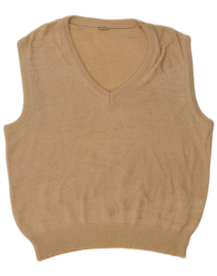 Vintage Herrevest Tank Top IT 50 Medium Beige Bomuld