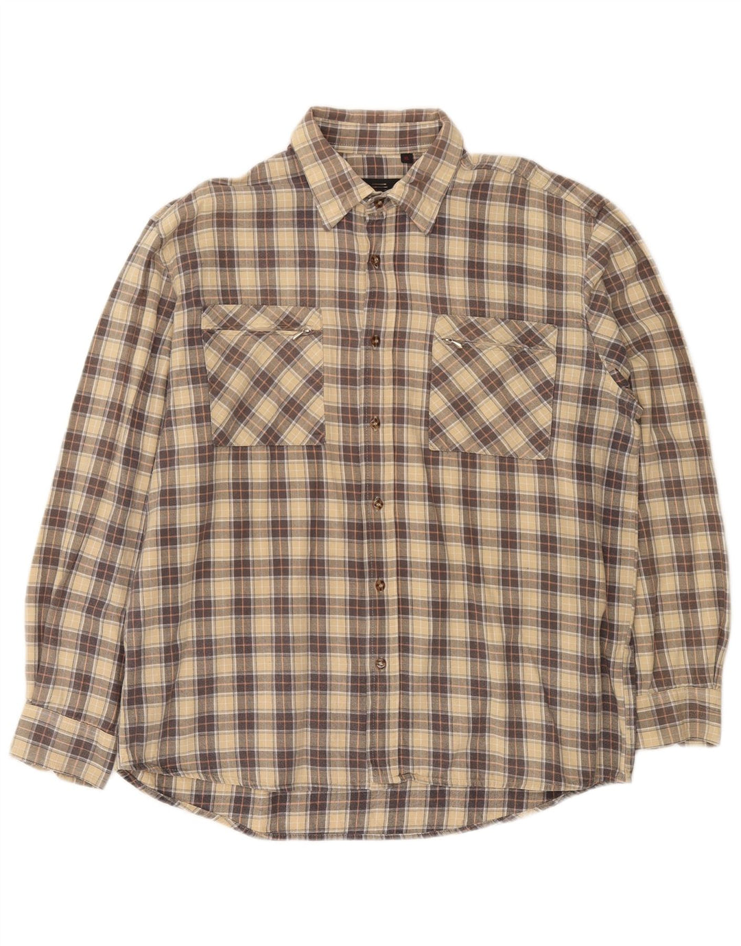 European Project Herre Ternet flannelskjorte XL Beige Plaid Bomuld