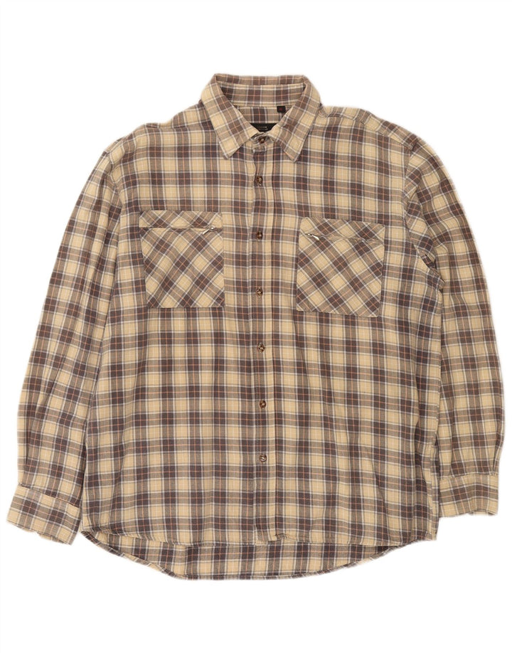 European Project Herre Ternet flannelskjorte XL Beige Plaid Bomuld