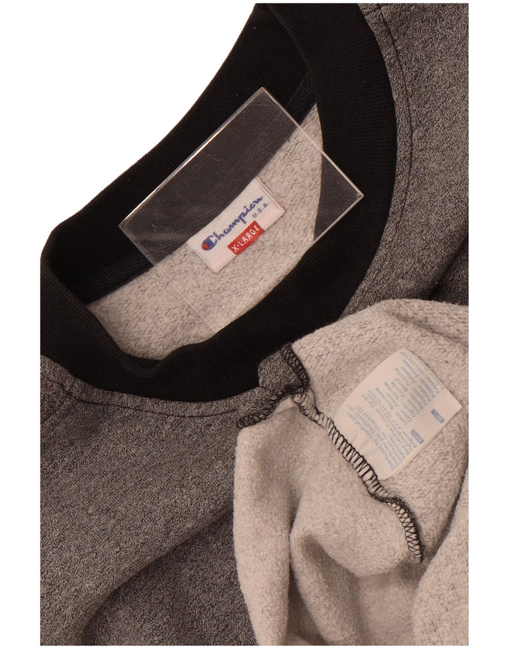 Champion Herre Sweatshirt Jumper XL Grå Colourblock Bomuld