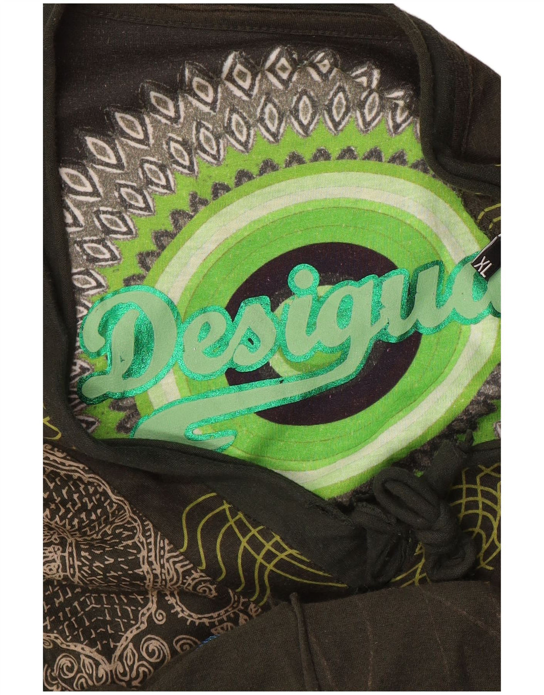 Desigual Kvinder Abstrakt A-Line Kjole UK 18 XL Grøn