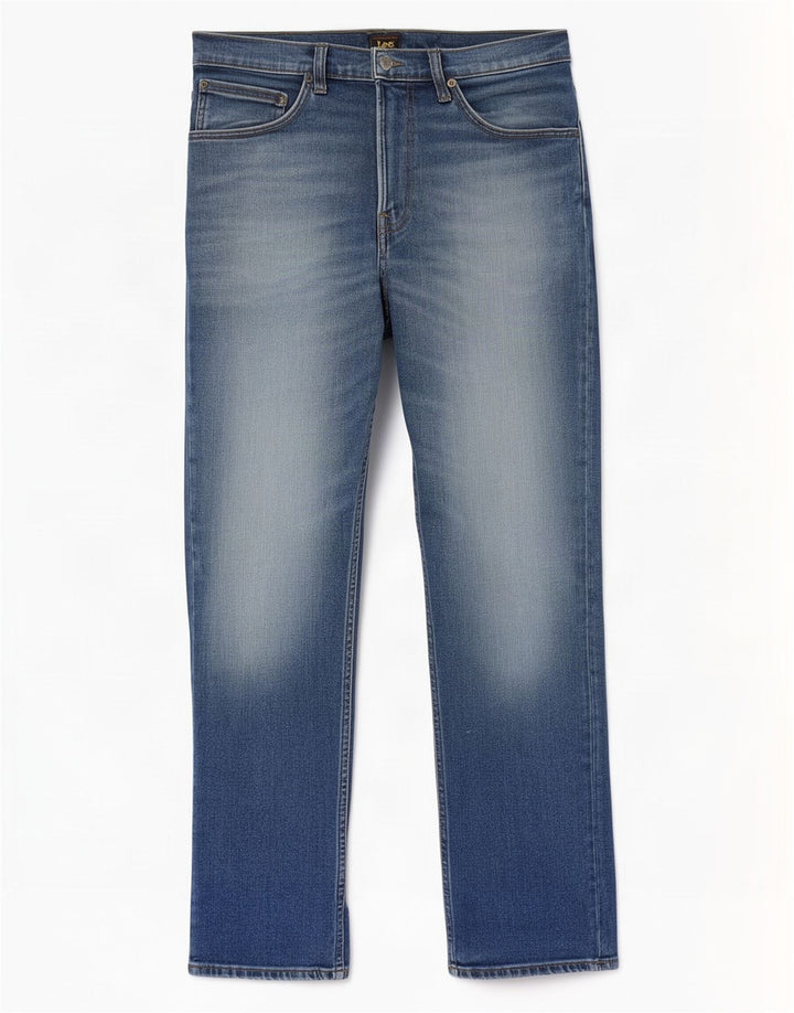 Lee Mens Brooklyn Straight Jeans W32 L32 Blå Bomuld