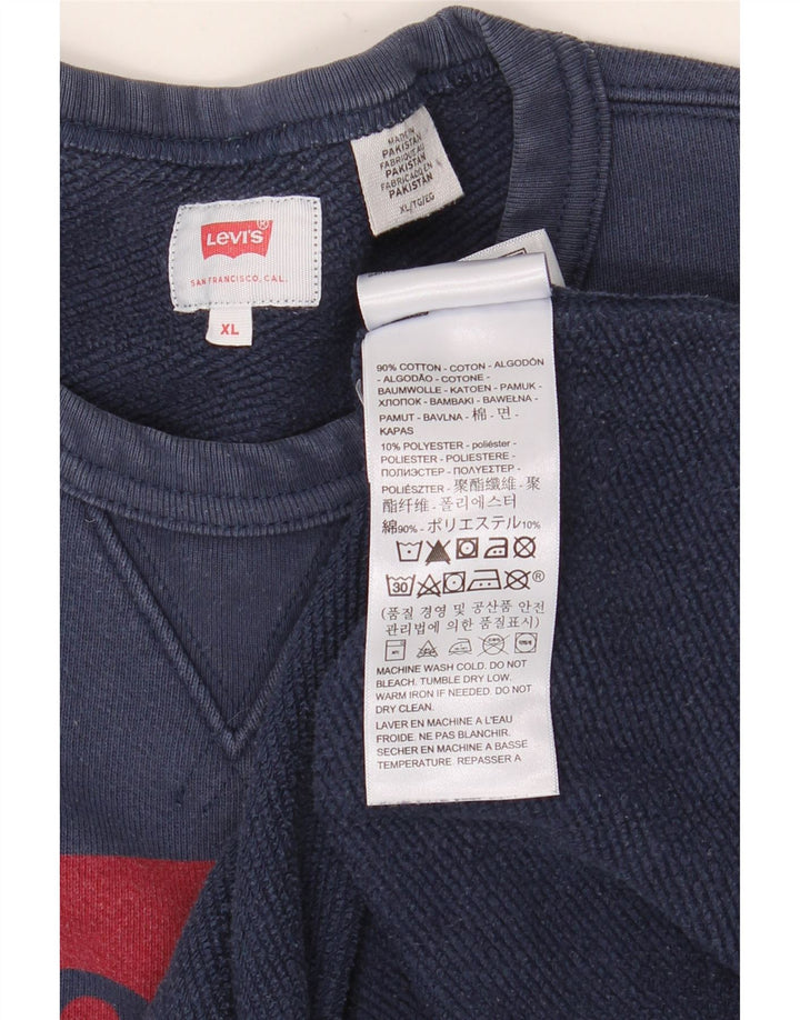 LEVI'S Grafisk sweatshirt til mænd XL Marineblå bomuld