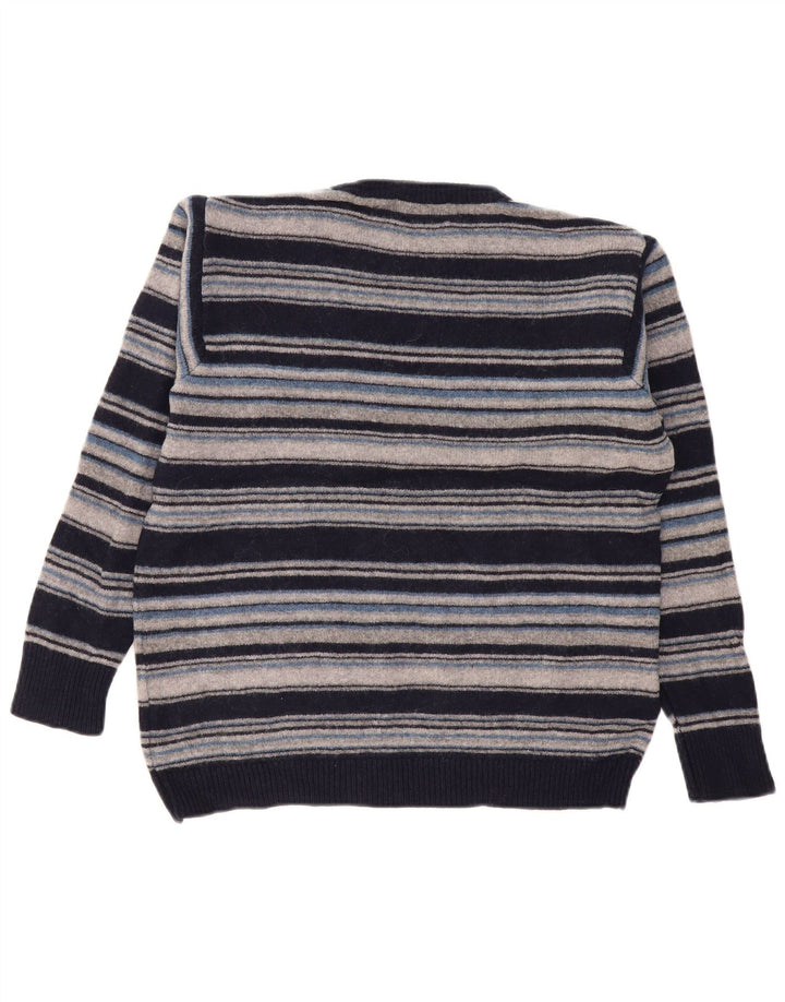 Marks & Spencer Herre sweater med rund hals, medium marineblå stribet