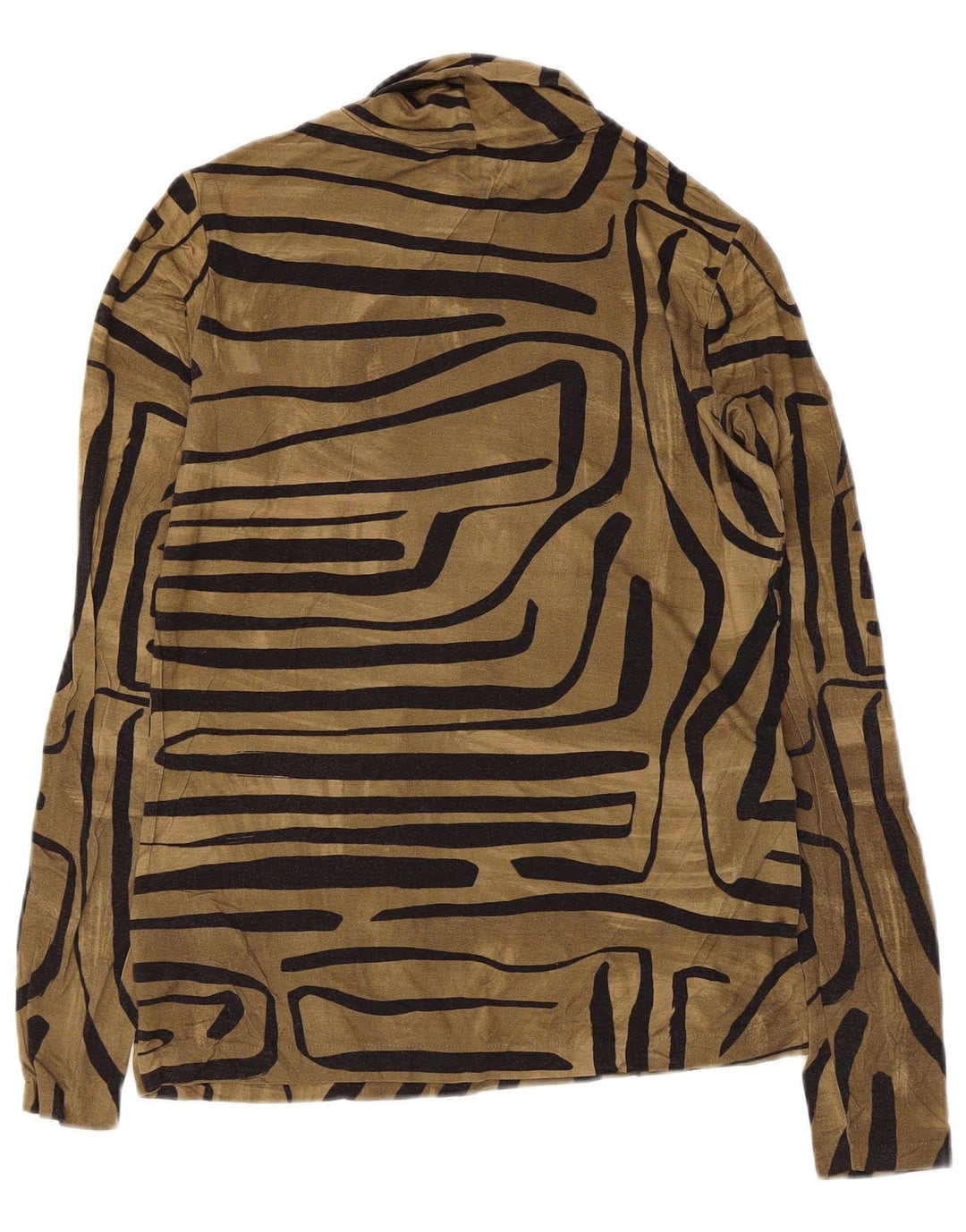 Jigsaw Womens Top Langærmet UK 10 Small Brown Geometric Viscose