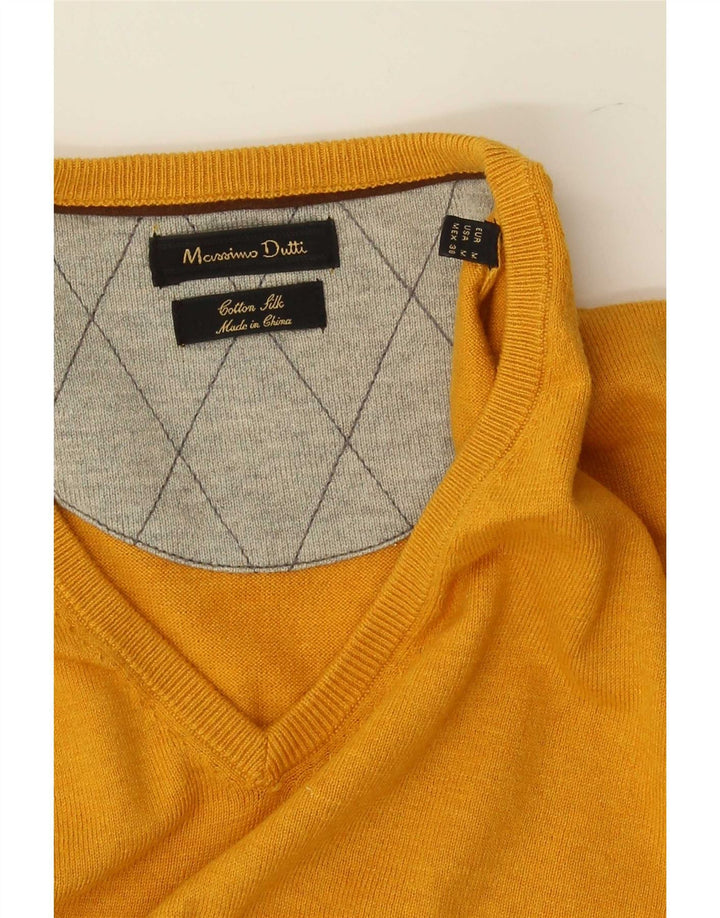 Massimo Dutti Herre V-hals sweater Medium Gul Bomuld