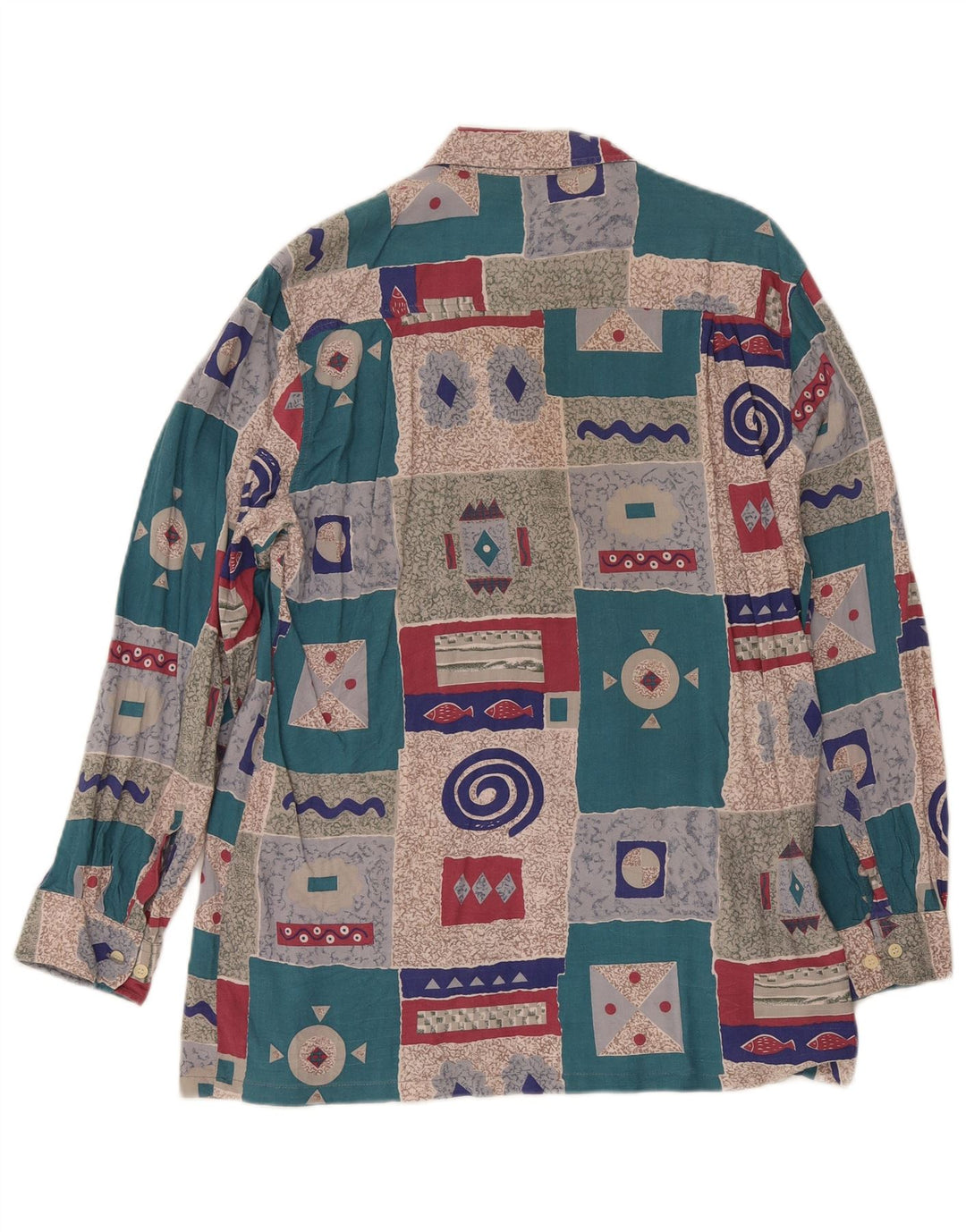 Vintage herreskjorte UK 15 1/2 Medium Flerfarvet Patchwork Retro