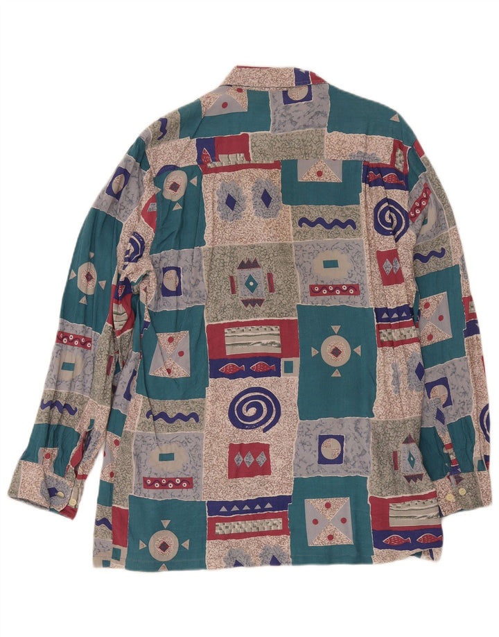 Vintage herreskjorte UK 15 1/2 Medium Flerfarvet Patchwork Retro