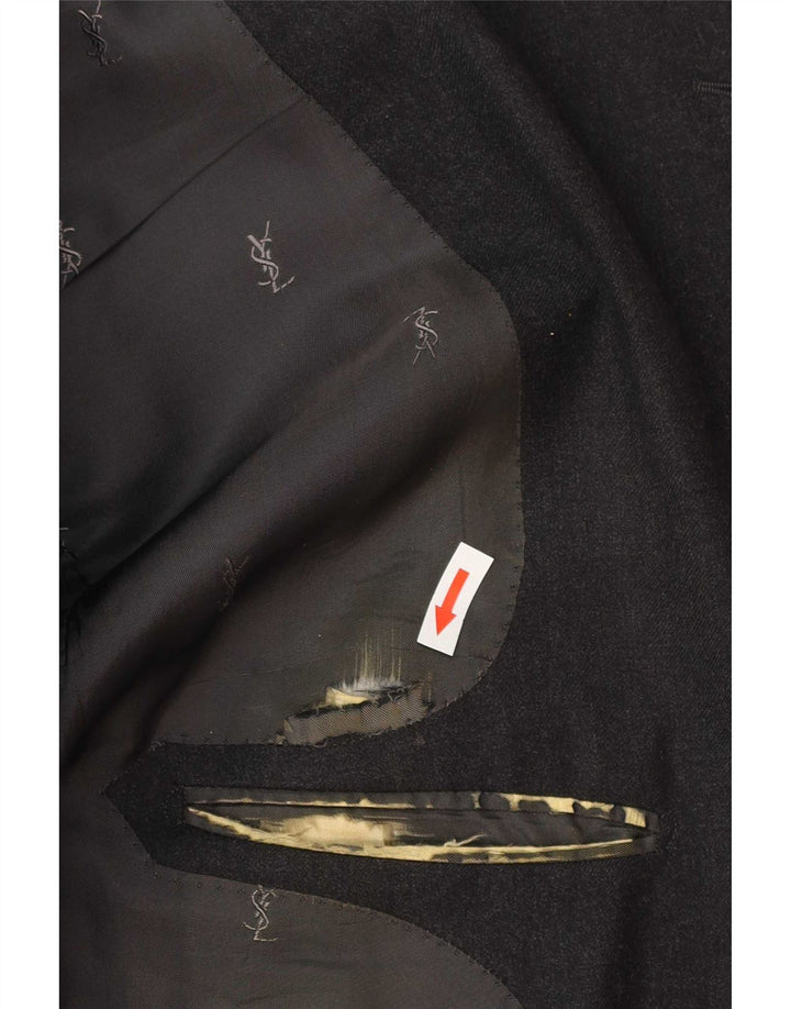Yves Saint Laurent Herre 2-knaps blazerjakke IT 56 3XL Grå Uld Klassisk