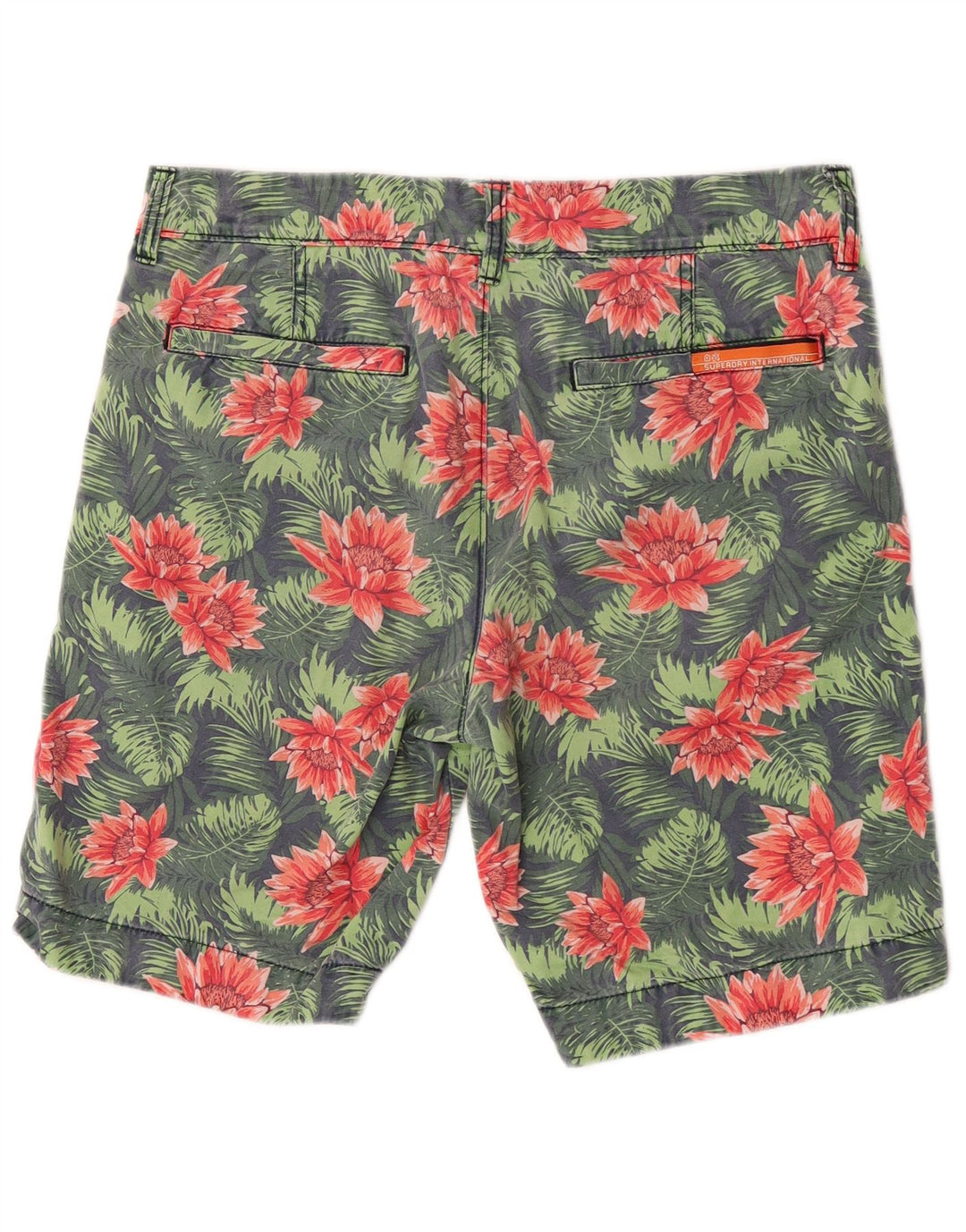 Superdry Chino-shorts til mænd Medium W32 Grøn blomstret bomuld