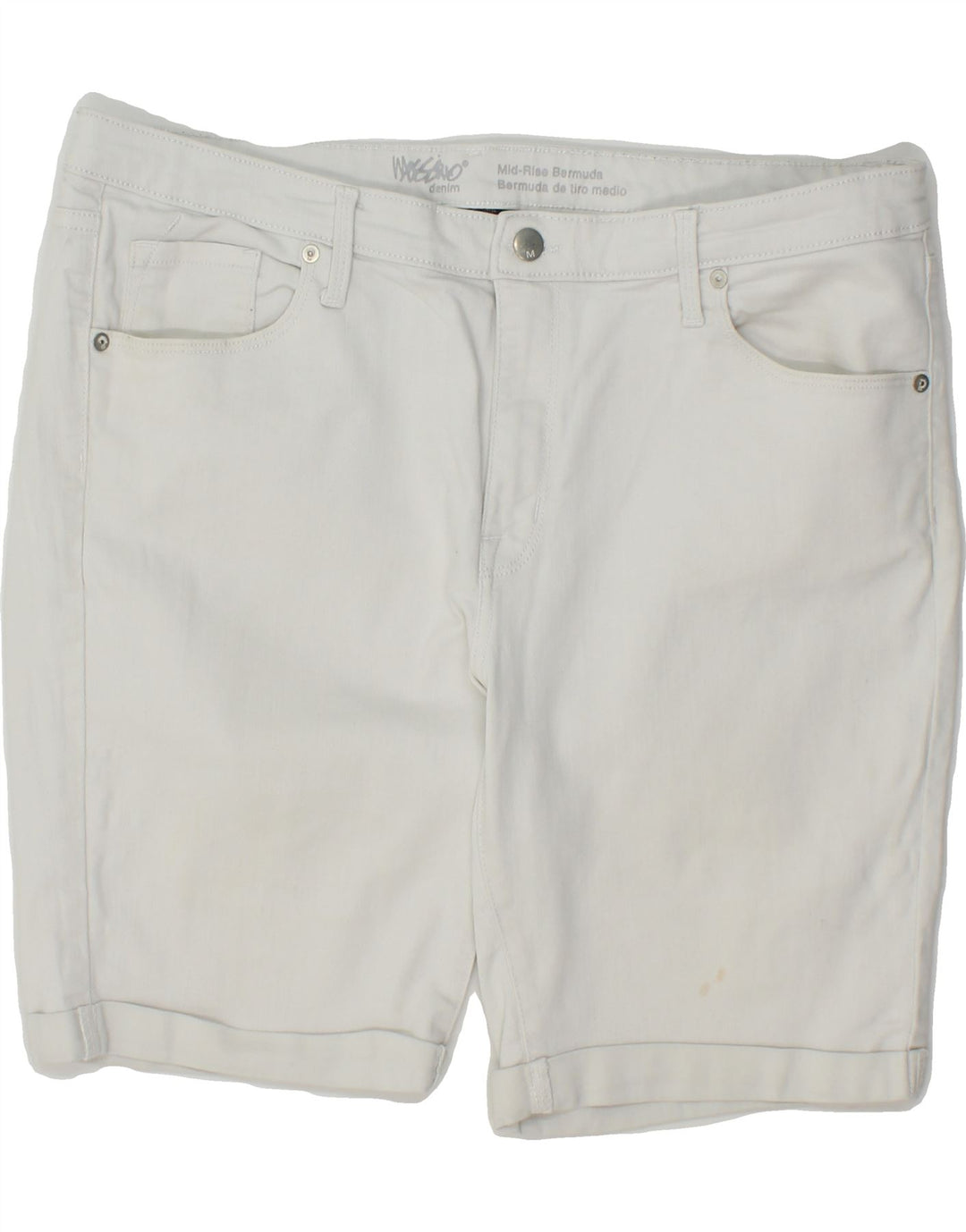 MOSSIMO Womens Mid Rise Bermuda Shorts US 18 2XL W38  White Cotton Vintage Mossimo and Second-Hand Mossimo from Messina Hembry 