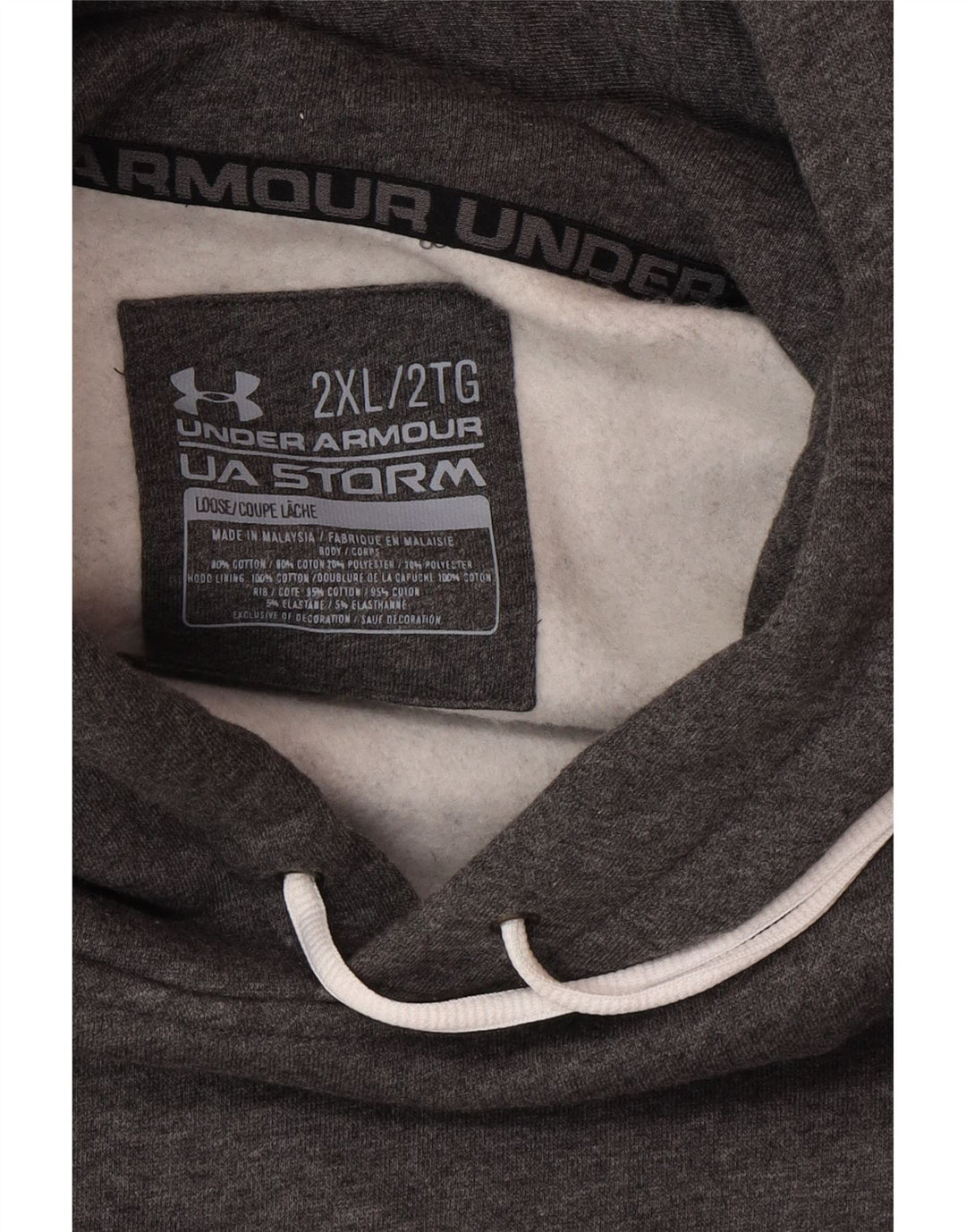 UNDER ARMOUR Hættetrøje til mænd 2XL Grå Bomuld