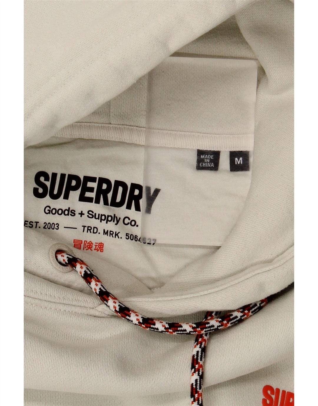 Superdry Grafisk hættetrøje til mænd Medium hvid bomuld