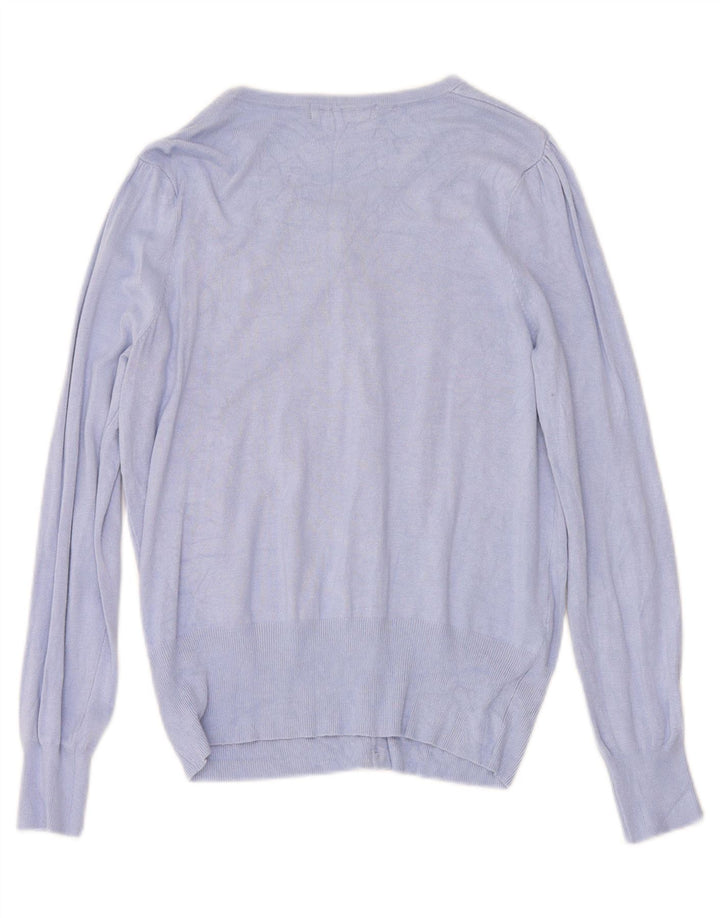 MARKS & SPENCER Womens Cardigan Sweater UK 16 Large Blue Viscose Vintage Marks & Spencer and Second-Hand Marks & Spencer from Messina Hembry 