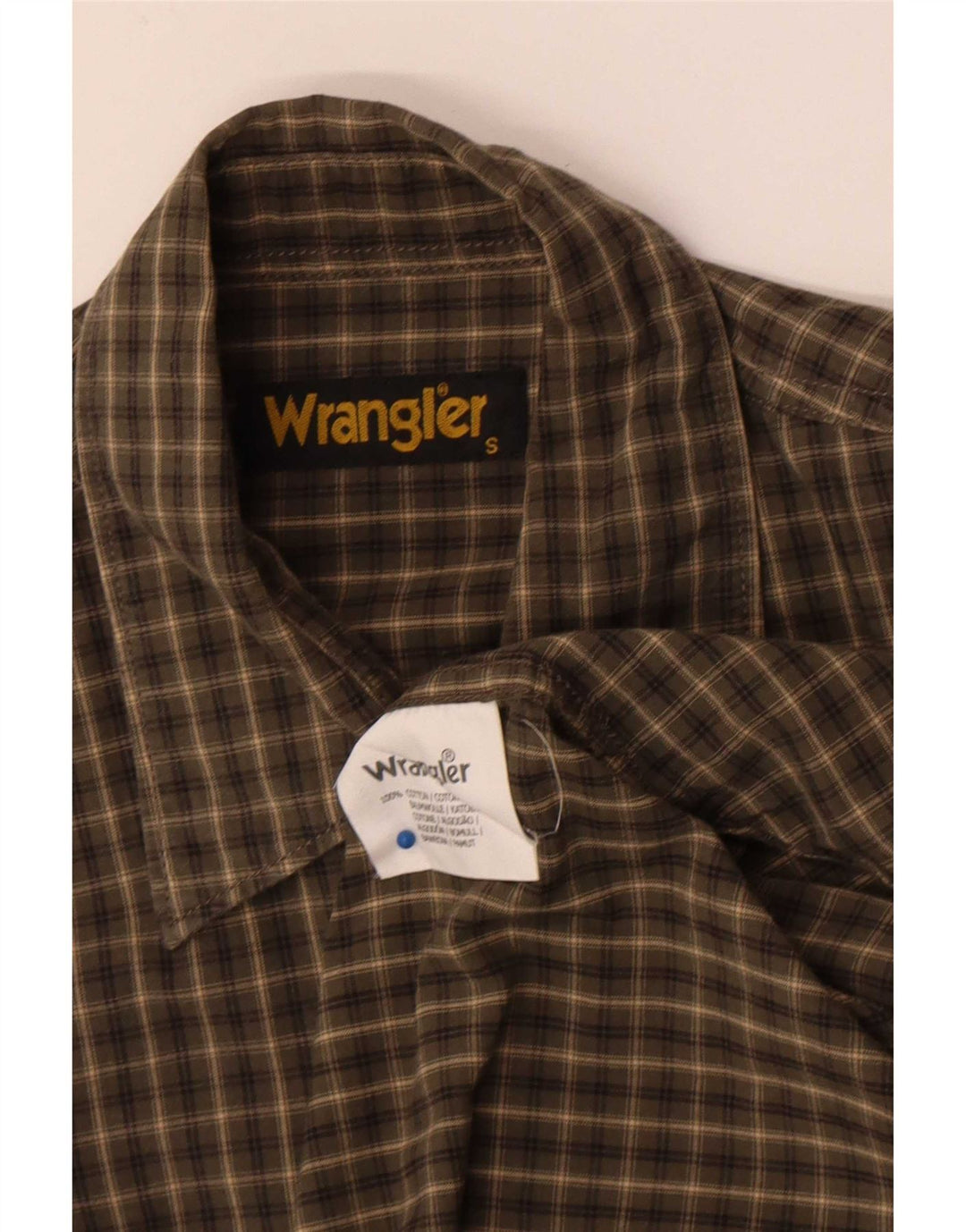 Wrangler herreskjorte lille kaki ternet bomuld