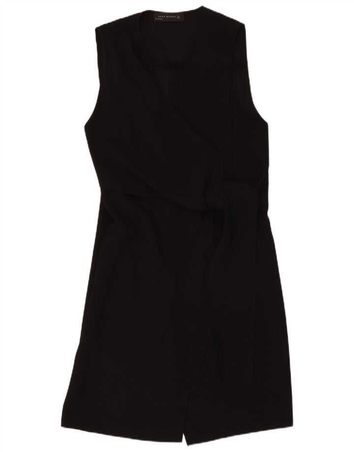 Zara ærmeløs slå-om-kjole til kvinder UK 12 Medium Black Polyester