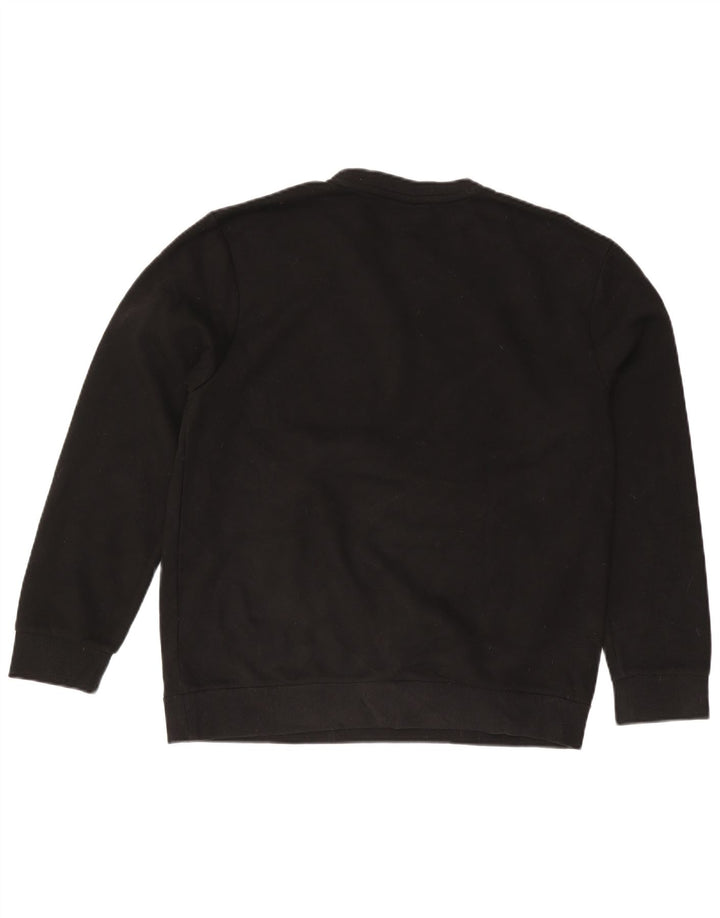 FILA Dame Loose Fit Grafisk Sweatshirt Jumper UK 16 Stor sort bomuld