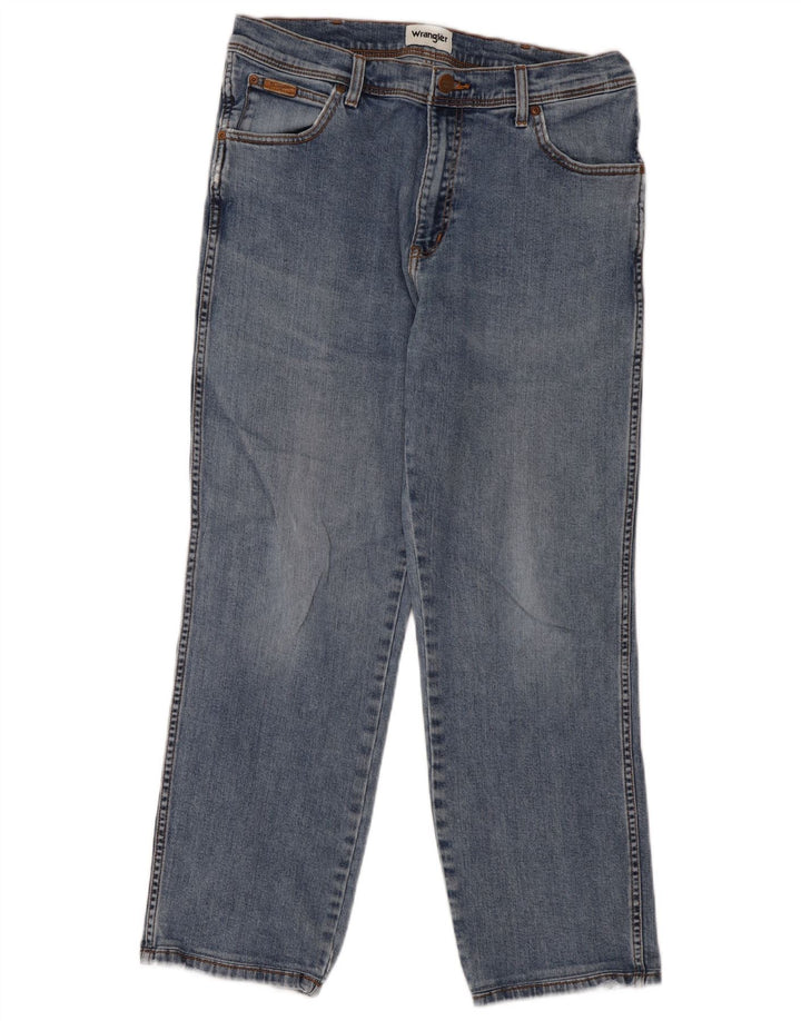 Wrangler Herre Texas Straight Jeans W36 L29 Blå Bomuld