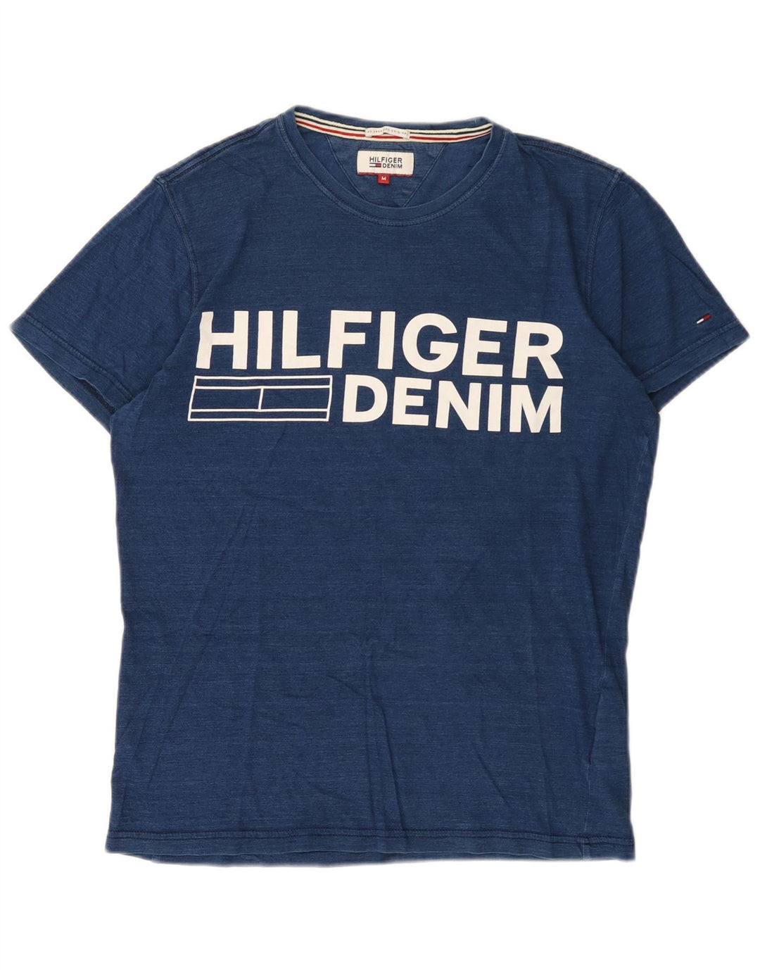 Tommy Hilfiger Herre grafisk T-shirt Top Medium Navyblå Bomuld