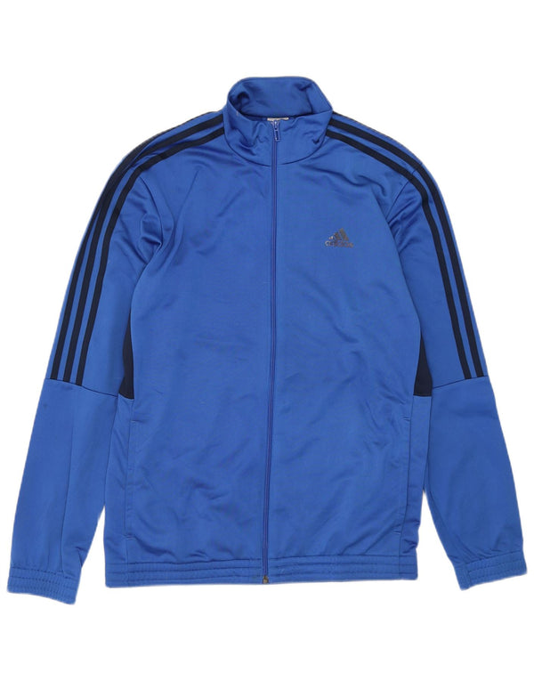 Adidas Træningsdragt til mænd Topjakke UK 40/42 Medium Blue Colourblock Polyester