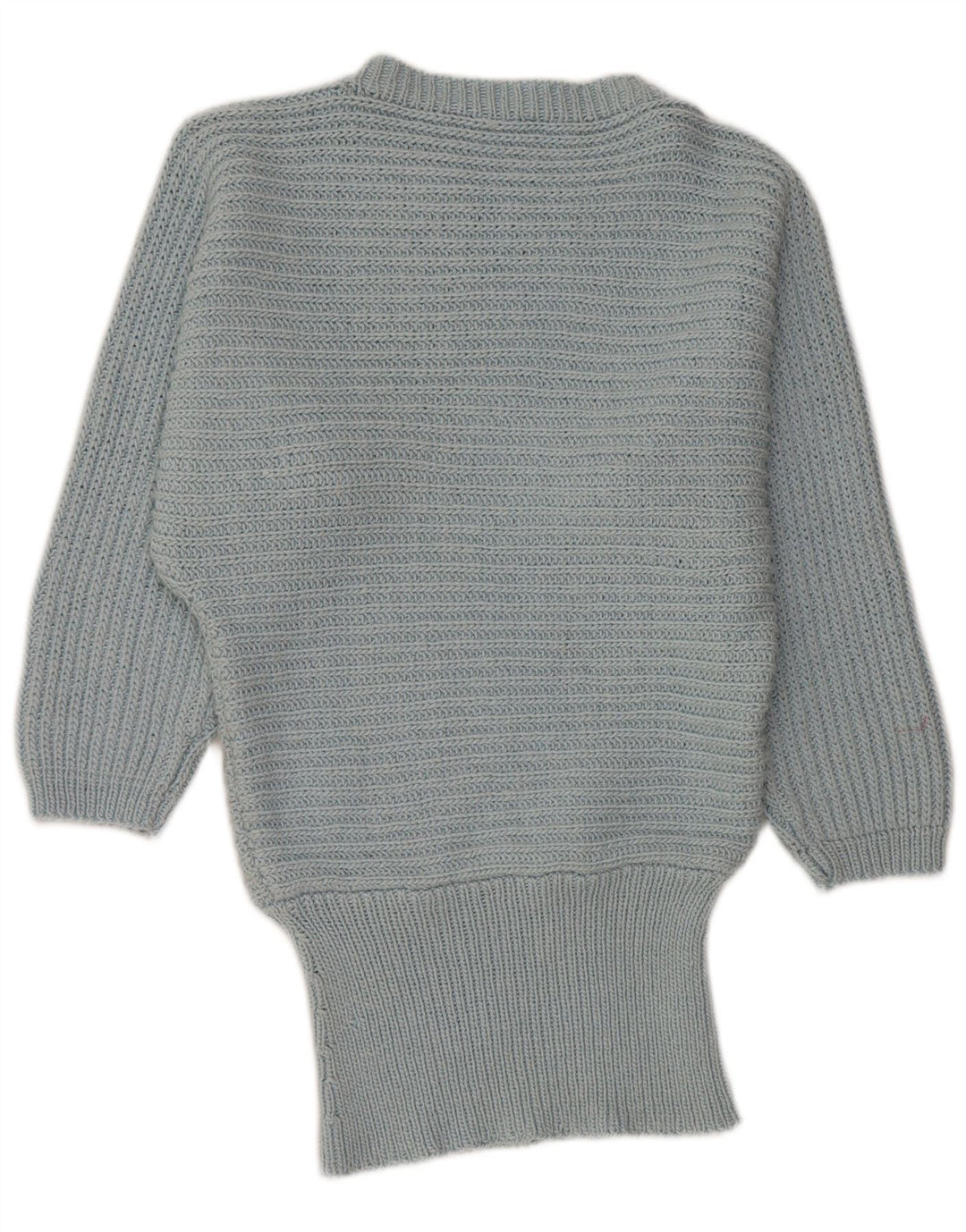 VINTAGE Dame Batwing Boat Neck Jumper Sweater UK 14 Medium Blue