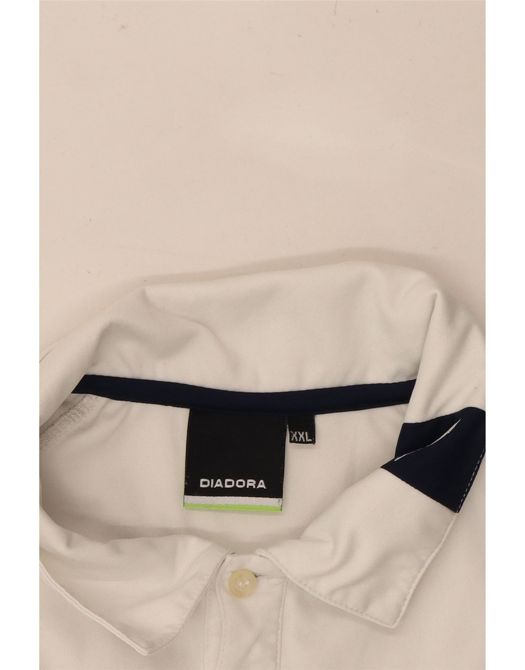 DIADORA Mens Polo Shirt 2XL White Colourblock Polyester Vintage Diadora and Second-Hand Diadora from Messina Hembry 