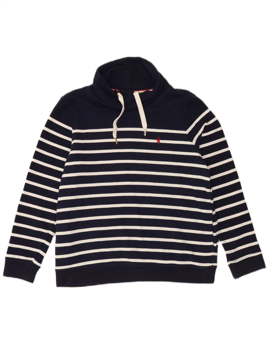 JOULES Dame Oversized Sweatshirt Jumper UK 10 Small Navy Blue Striped