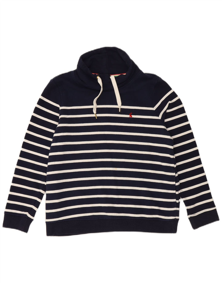 JOULES Dame Oversized Sweatshirt Jumper UK 10 Small Navy Blue Striped