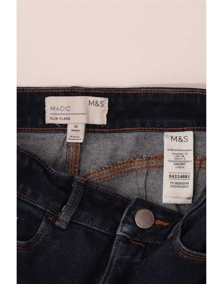 Marks & Spencer Dame Magic Flared Jeans UK 10 Small W26 L26 Navy Blue