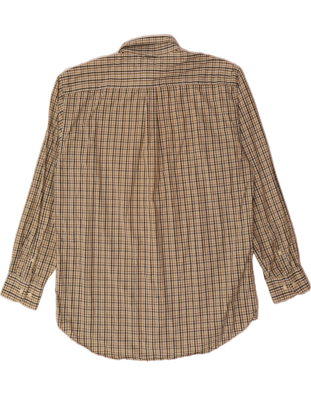TOMMY HILFIGER Mens Shirt Large Beige Check Cotton Vintage Tommy Hilfiger and Second-Hand Tommy Hilfiger from Messina Hembry 