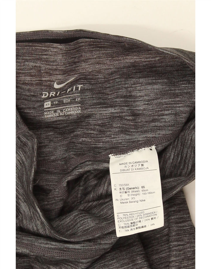 Nike Dame Dri Fit Leggings UK 4 XS Grå Flecked Polyester