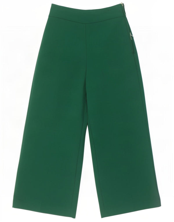 Zara Womens High Waist Wide Leg Casual Trousers Small W26 L26 Green