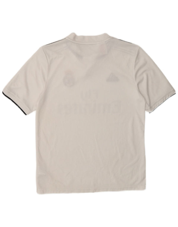 Adidas Boys Real Madrid Grafisk T-Shirt Top 15-16 år XL Hvid Polyester