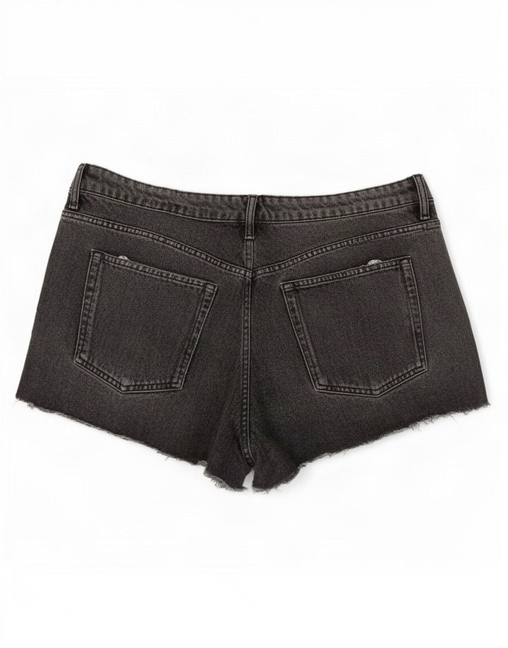 Zara Womens Distressed Denim Shorts EU 42 Large W32 Grå Bomuld