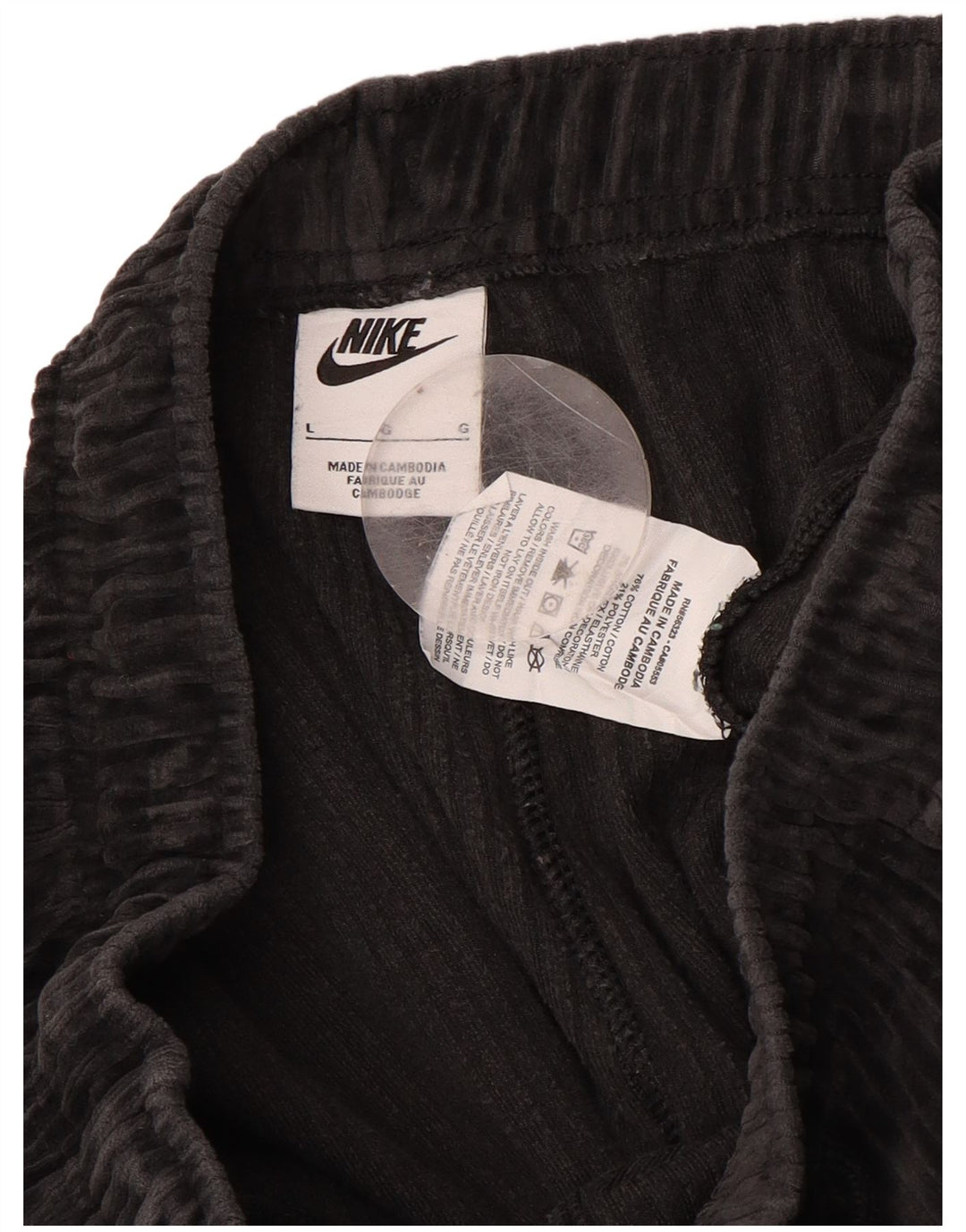 NIKE Velour træningsdragt bukser store sorte bomuld