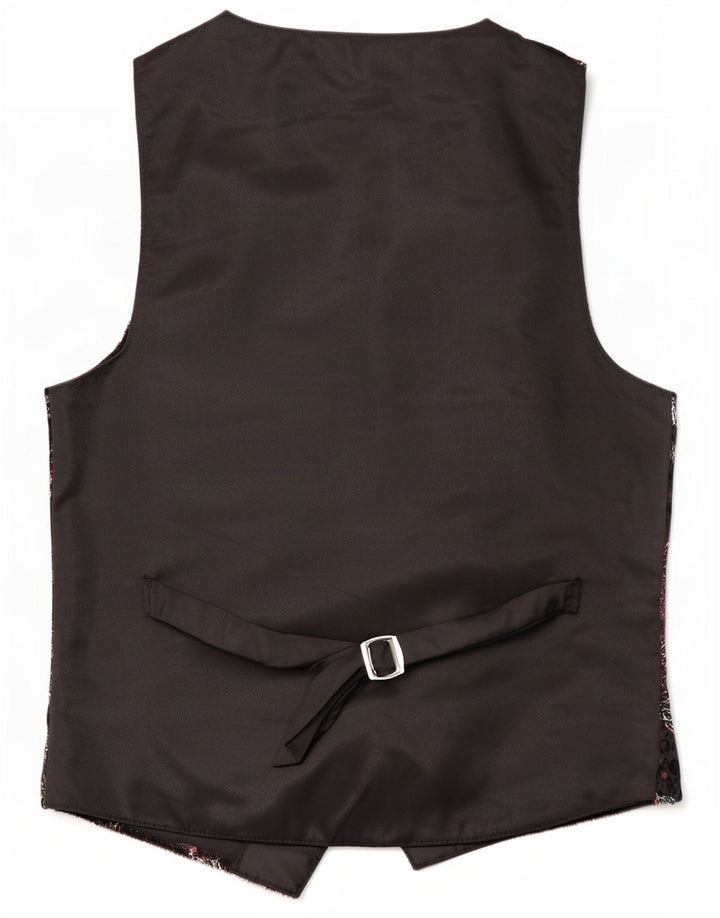 Vintage vestlig vest for kvinder UK 12 Medium Sort Geometrisk