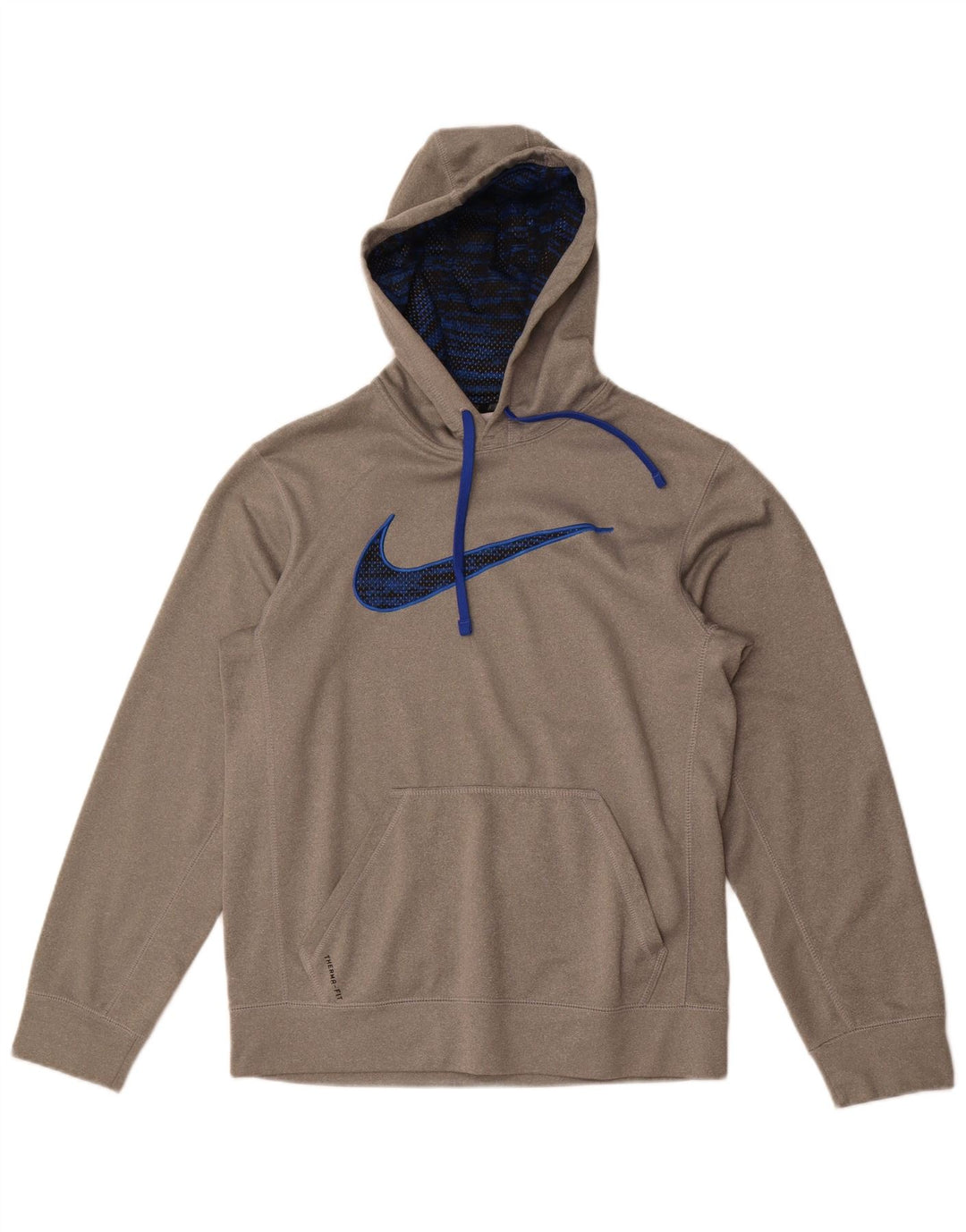 Nike Herre Therma-Fit Graphic Hoodie Jumper Lille grå polyester