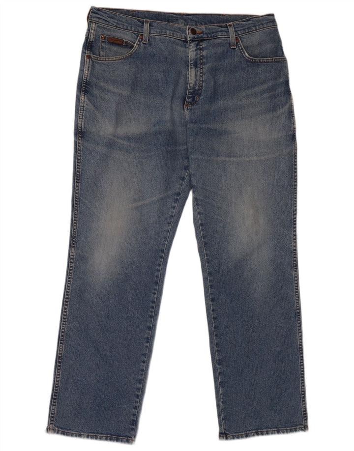 WRANGLER Herre Texas Stretch Straight Jeans W36 L30 Blå Bomuld