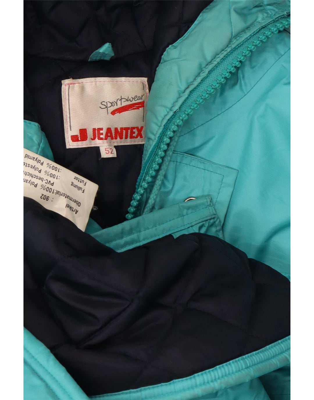J Jeantex Herre Hooded Parka Jacket IT 52 XL Blå Polyamid