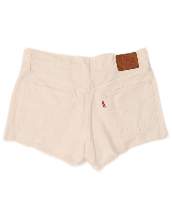 Levi's Womens 501 Distressed Denim Shorts W26 Small White Bomuld