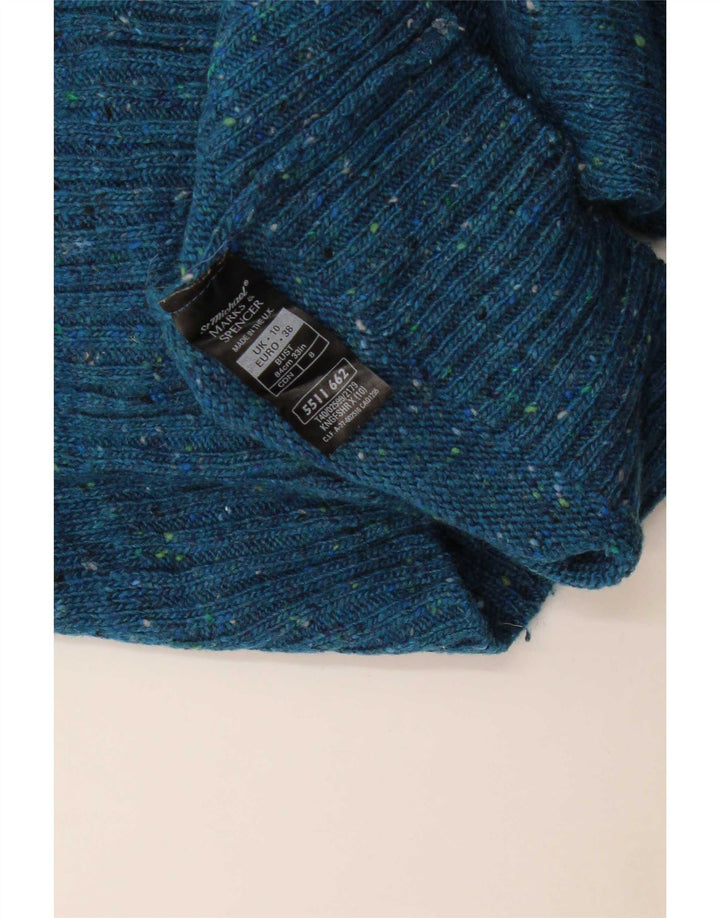 Marks & Spencer Dame V-hals sweater UK 10 Small Blue Flecked