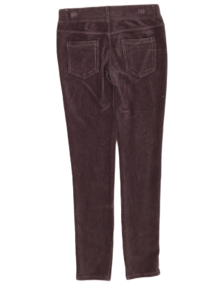 BENETTON Piger Skinny Corduroy Bukser 10-11 år XL W25 L26 Lilla