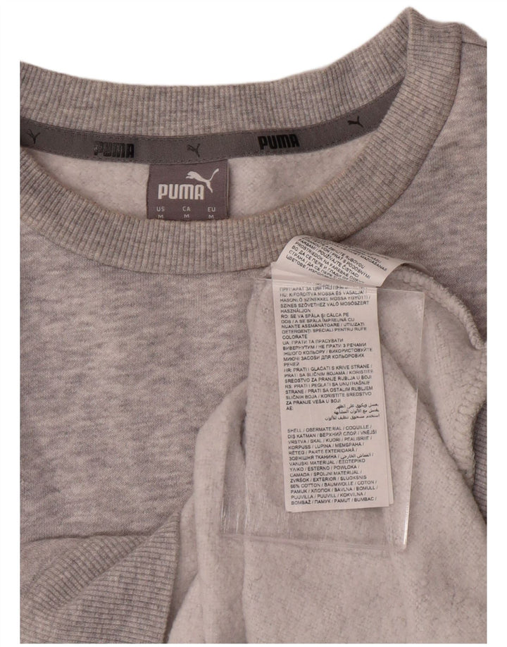 PUMA Graphic Sweatshirt Jumper UK 14 Medium Grey Bomuld