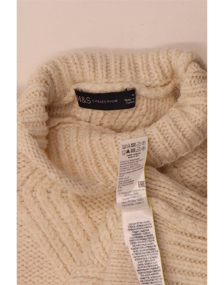 Marks & Spencer Dame Turtle Neck Sweater UK 14 Medium Off White
