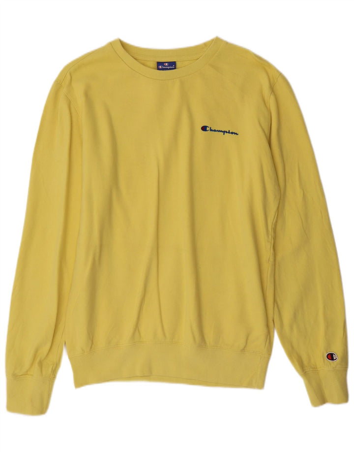 CHAMPION Mens Sweatshirt Jumper XS Yellow Cotton