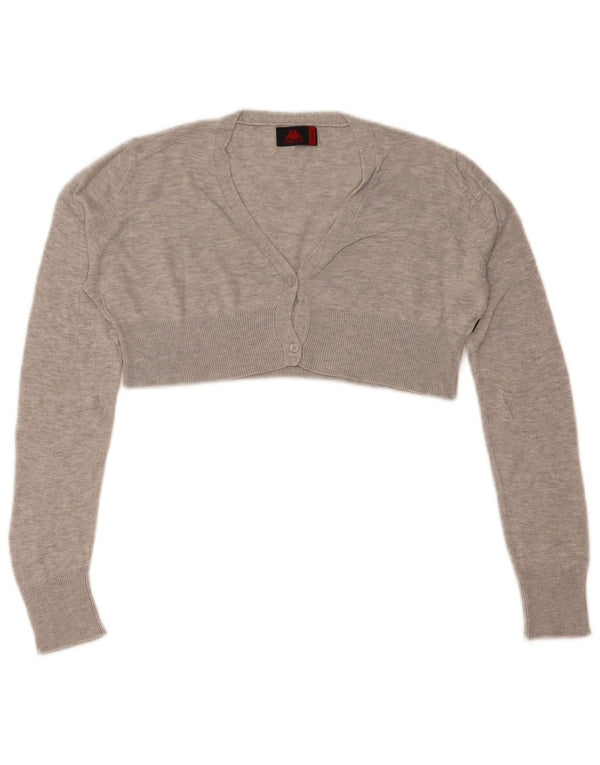 Kappa Womens Crop Bolero Cardigan Sweater UK 10 Small Grey