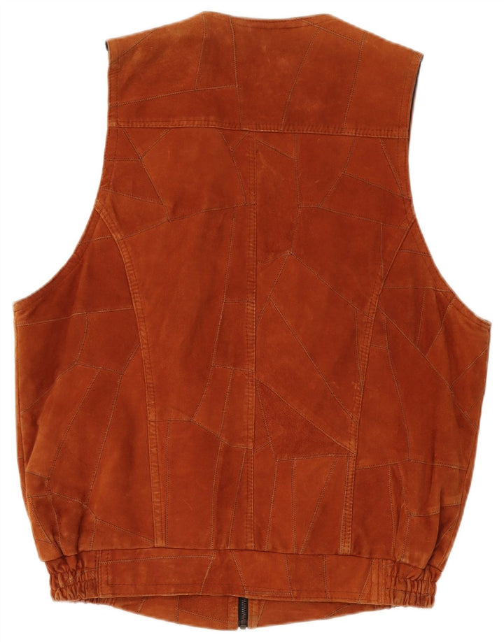 VINTAGE Herre Ruskind Gilet UK 40 Large Brown Patchwork