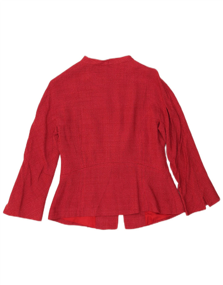 Zara Dame Blazer Jakke EU 40 Medium Rød Rayon